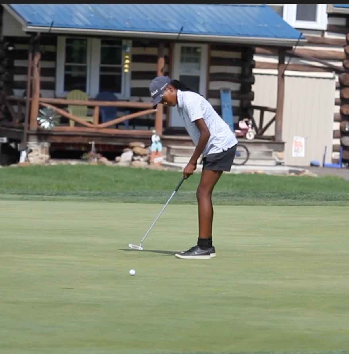 Rolling one in on the greens at Waynesboro